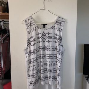 Over sized Aztec print tank top